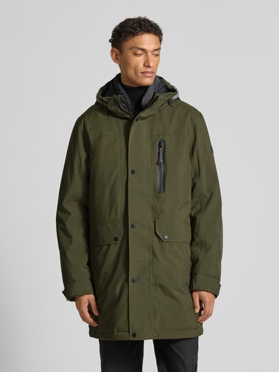 camel active Parka met klepzakken, model 'Parka Hood clean' Olijfgroen - 4