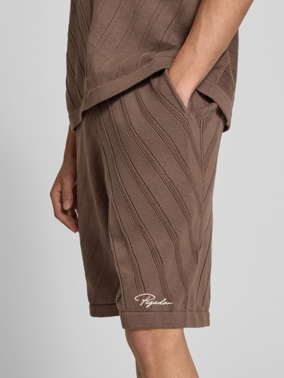 Pegador Gebreide korte broek met elastische band Donkerbruin - 3