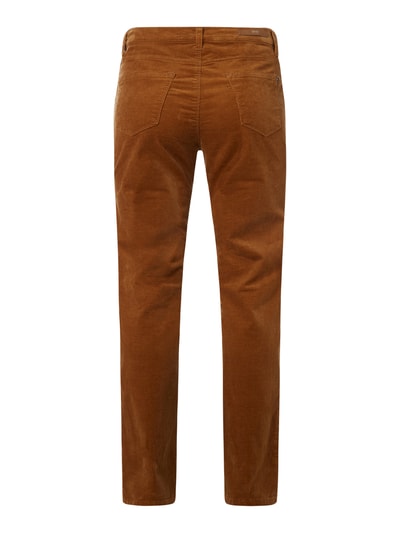 Brax Slim fit corduroy broek met stretch, model 'Mary' Cognac - 4