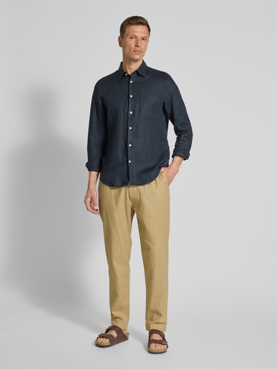 s.Oliver RED LABEL Relaxed Fit Chino Leinen-Baumwoll-Mix Beige 1