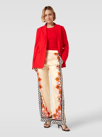 Marc Cain Stoffhose mit Muster-Mix und elastischem Bund Rot 1