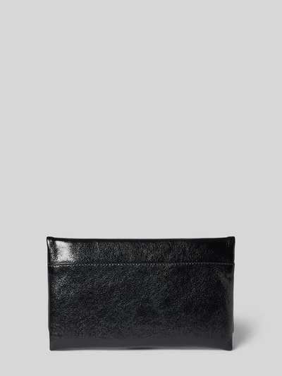 Produktfoto, Clutch aus echtem Leder mit Strukturmuster von Abro in Schwarz, sichtbare Narbung, klare rechteckige Form, glatte Textur