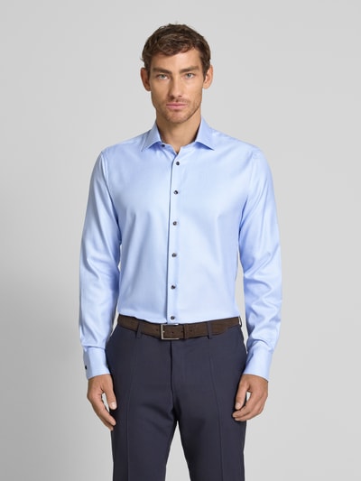 Stenstroms Body Fit Business-Hemd mit Knopfleiste Bleu 4