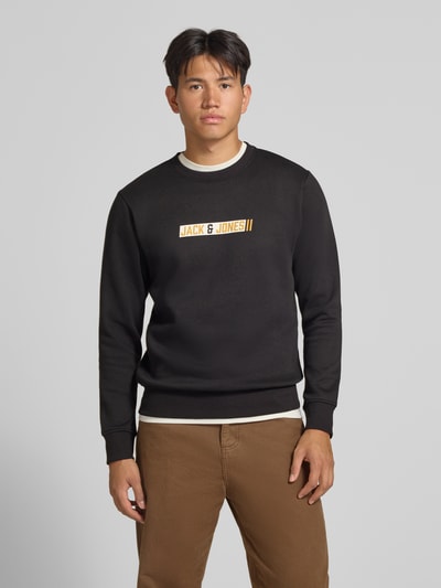 JACK & JONES Regular Fit Sweatshirt mit Baumwoll-Anteil Modell 'Munk' Black 4
