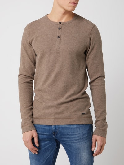 BOSS Orange Longsleeve mit Knopfleiste Modell 'Trix' Camel 4