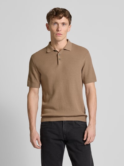 Jack & Jones Premium Regular Fit Poloshirt mit Strukturmuster Modell 'COOPER' Taupe 4