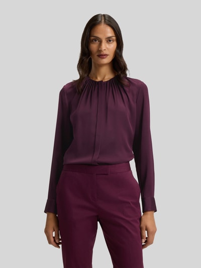 BOSS Regular Fit Langarmbluse aus Seiden-Mix Modell 'BANORAH' Bordeaux 4