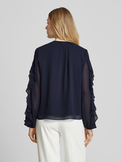 s.Oliver BLACK LABEL Loose fit chiffon blouse met mouwen met ruches Marineblauw - 5