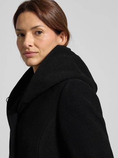 Milo Coats Lange wollen jas met kasjmier, model 'BELLA' Zwart - 3