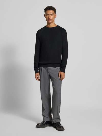 JOOP! Collection Strickpullover mit gerippten Abschlüssen Modell 'Nadion' Black 1