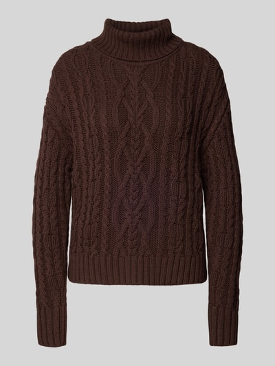 s.Oliver RED LABEL Regular Fit Rollkragenpullover aus Baumwoll-Mix Dunkelbraun 2