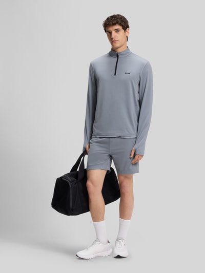 BOSS Green Regular Fit Sweatshirt mit Stehkragen Modell 'SW_Active QZ' Rauchblau 1