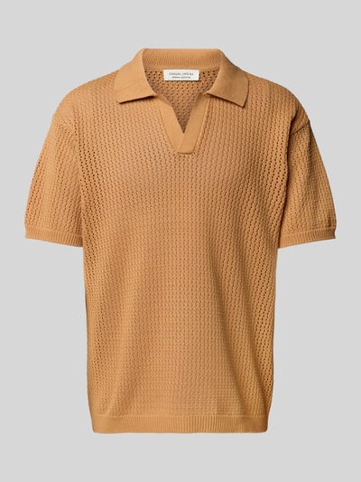 Casual Friday Regular fit poloshirt met ajourpatroon, model 'ASTON' Oranje - 2