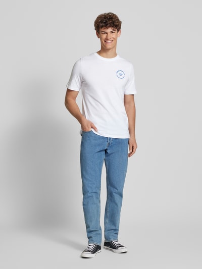 Jack & Jones T-Shirt mit Label-Print Modell 'SIMON' Weiss 1