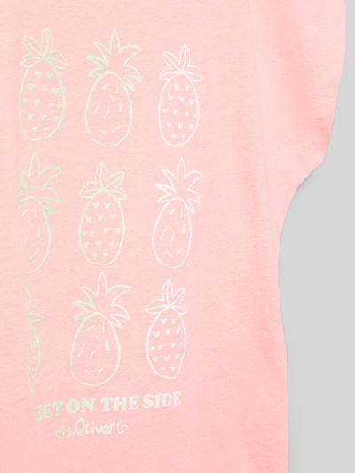 s.Oliver RED LABEL T-shirt met motiefprint Neon roze - 2