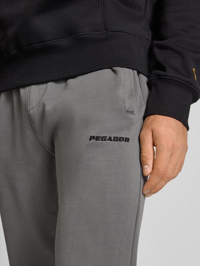 Pegador Sweatpants met labelstitching en steekzakken Antraciet - 3