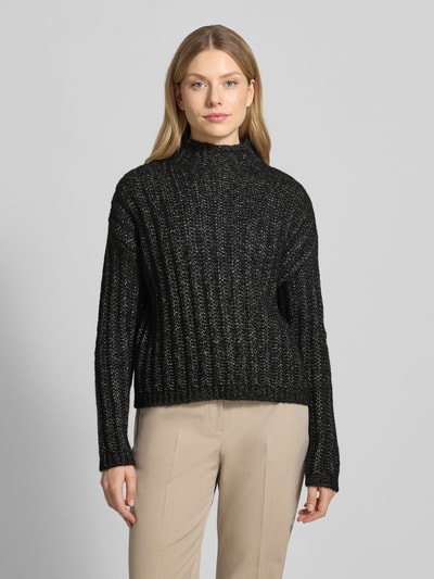 HUGO Relaxed Fit Strickpullover aus Baumwoll-Mix mit Woll-Anteil Modell 'SAFINEYNY' Black 4