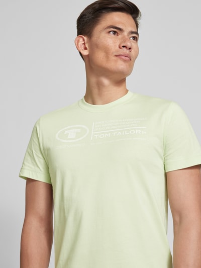 Tom Tailor T-shirt z nadrukiem z logo Limonkowy 3