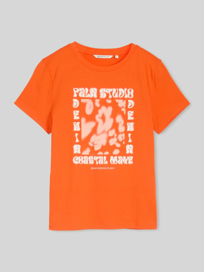 Tom Tailor Denim regular fit T-shirt van puur katoen Oranje - 2