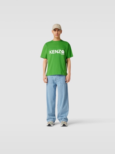 Kenzo Loose Fit Jeans mit Eingrifftaschen Hellblau 1