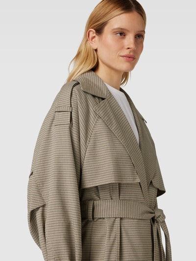 WITHBLACK Trenchcoat mit fein strukturiertem Muster Taupe 3