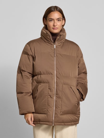 OPUS Steppjacke mit Stehkragen und Eingrifftaschen Modell 'Hileen' Schoko 4