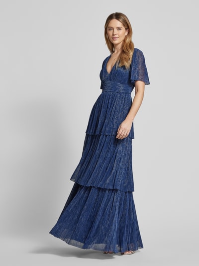 Jake*s Cocktail Abendkleid mit Volants Jeansblau Melange 1