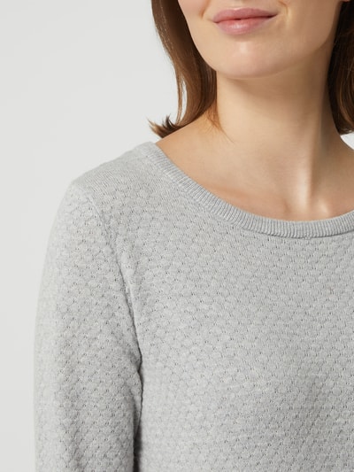 Vero Moda Sweter z bawełny ekologicznej model ‘Care’ Średnioszary melanż 3