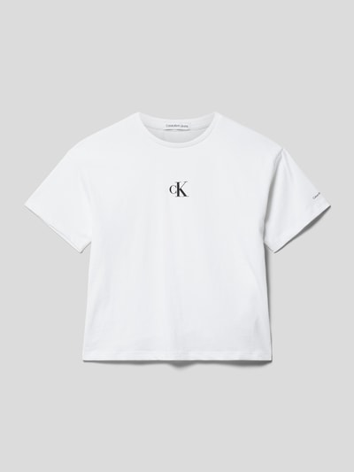 Calvin Klein Jeans T-Shirt mit Label-Print Modell 'BOXY' Weiss 1