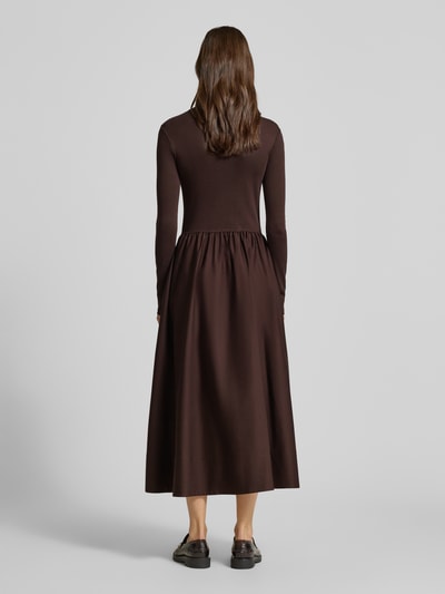 Polo Ralph Lauren Midikleid mit Rundhalsausschnitt Dunkelbraun 5