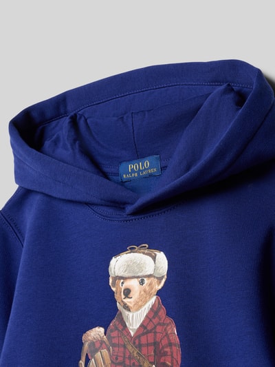 Polo Ralph Lauren Kids Bluza z kapturem o kroju regular fit z nadrukiem z logo Królewski niebieski 2
