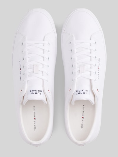 Tommy Hilfiger Sneaker aus reiner Baumwolle mit Logo-Stitching Weiss 3