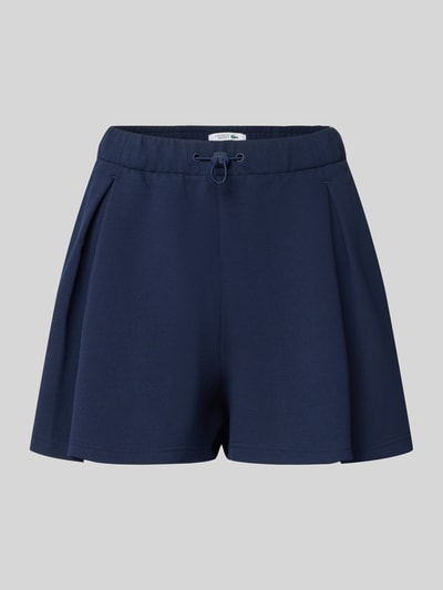 Produktfoto, dunkelblaue Relaxed Fit Shorts aus Baumwoll-Mix von Lacoste, glatte Struktur, Damen Sweatshorts von Lacoste Sport