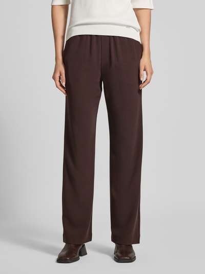mbyM Spodnie materiałowe z elastycznym pasem model ‘Phillipa’ Średniobrązowy 4