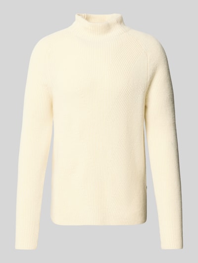 MAERZ Muenchen Gebreide pullover van een mix van scheerwol en alpaca met opstaande band Offwhite - 2