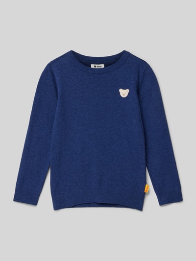 Steiff Gebreide pullover met logobadge Marineblauw - 1