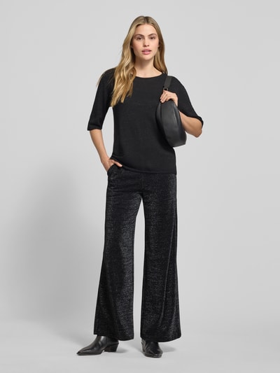 Milano Italy Stoffen broek met elastische band Zwart - 1