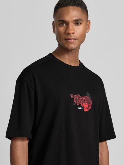 HUGO Oversized T-Shirt aus reiner Baumwolle Modell 'DOMANS' Black 3