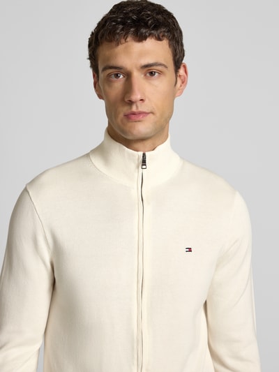 Tommy Hilfiger Regular fit gebreid jack van puur katoen Ecru - 3