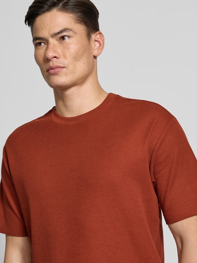 MCNEAL T-Shirt mit geripptem Rundhalsausschnitt Dunkelrot 3