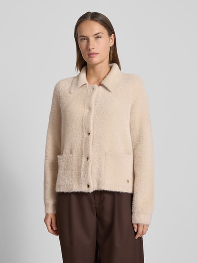 s.Oliver BLACK LABEL Kurtka z dzianiny o pudełkowym kroju z mieszanki wełny Écru 4