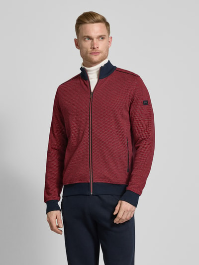 bugatti Sweatjacke mit Reißverschluss Rot 4