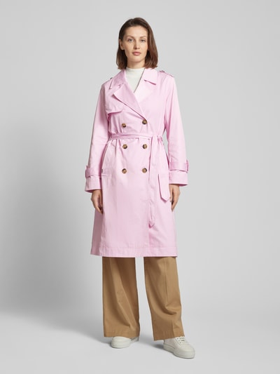 MOS MOSH Trenchcoat met strikceintuur, model 'FARAH' Lichtroze - 4