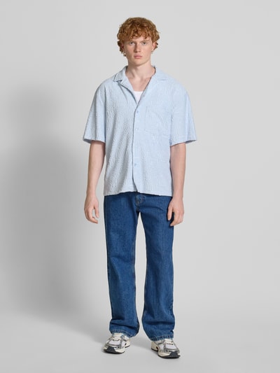 REVIEW Koszula casualowa z listwą guzikową Lodowy błękitny 1