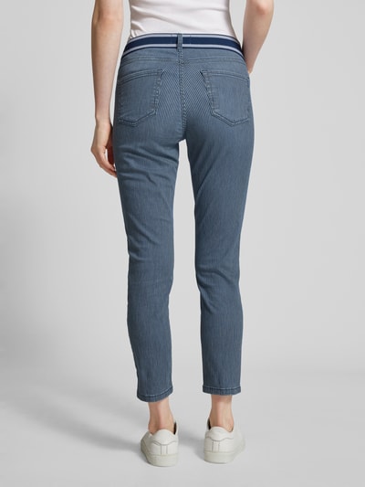 Angels Slim fit jeans met streepmotief, model 'Ornella sporty' Donkerblauw - 5