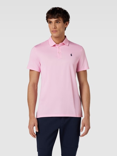 Polo Ralph Lauren Tailored fit poloshirt met labelstitching Felroze - 4