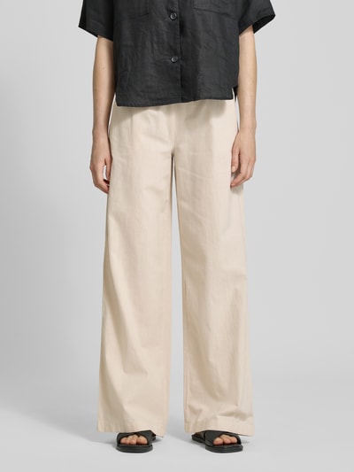 Milano Italy Linnen broek met elastische band Beige - 4