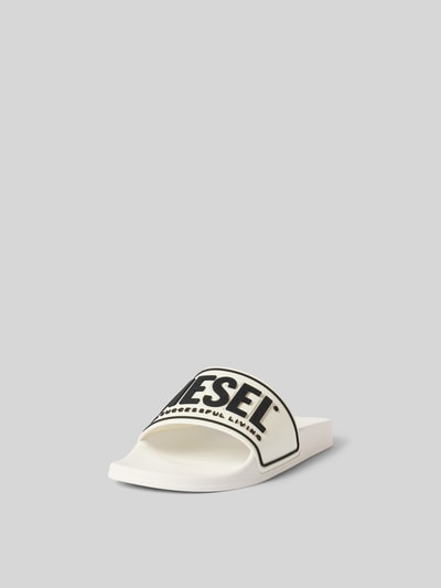 Diesel Slides mit Label-Detail Weiss 2