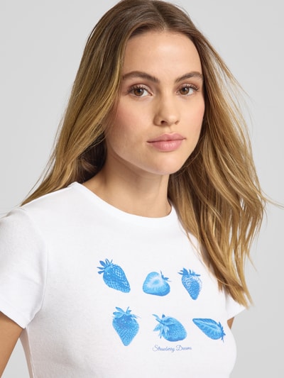 Jake*s Casual T-shirt z nadrukowanym motywem Biały 3