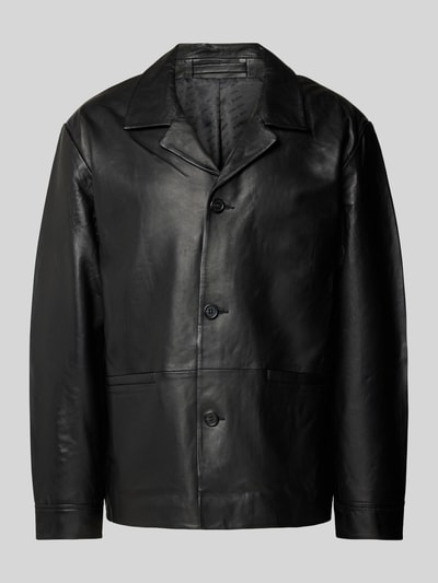 SELECTED HOMME Lederjacke mit Resortkragen Modell 'CARL' Black 2